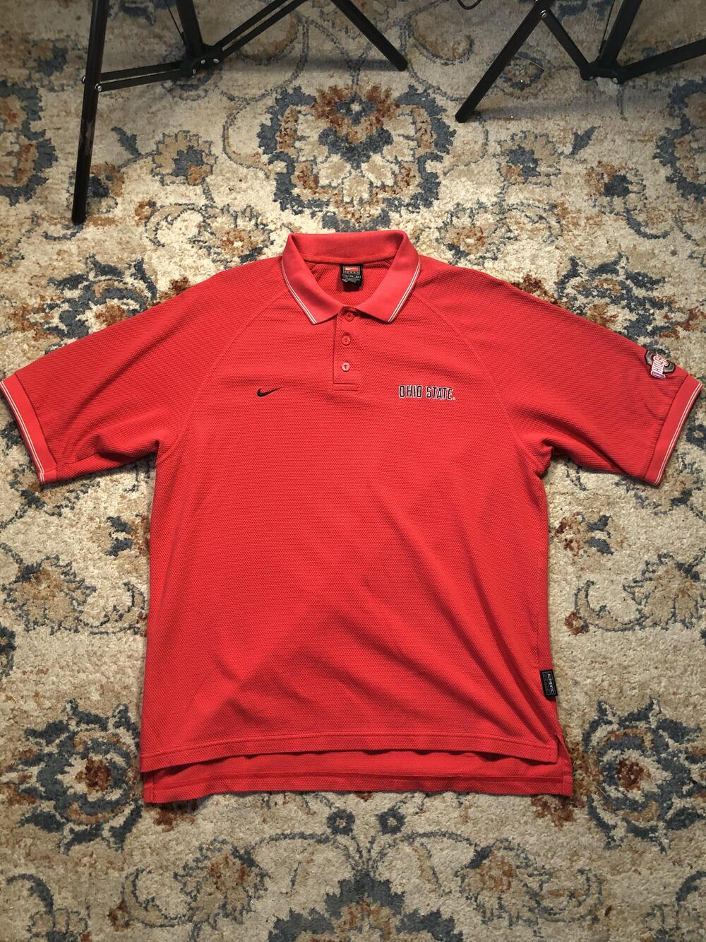 Ohio State Buckeyes Shirt Mens XL NCAA Football Nike Dri Fit Polo Sleeve